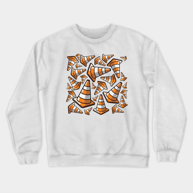 Traffic Cone - Orange and White Pattern Crewneck Sweatshirt by hoddynoddy